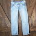 American Eagle Outfitters Jeans | American Eagle Light Wash Distressed Straight Leg Jeans Size 4 | Color: Blue | Size: 4