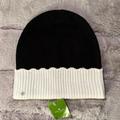 Kate Spade Accessories | Kate Spade Hat, Colorblock Scallop Box Hat. O/S | Color: Black/White | Size: Os