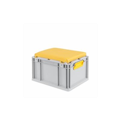 PROREGAL Eurobox NextGen Seat Box Gelb | HxBxT 26,5x30x40cm | 20 Liter | Griffe geschlossen | Eurobehälter, Sitzbox, Transportbox, Transportbehälter Image