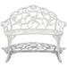 Alcott Hill® Outdoor Patio Bench Garden Bench Furniture w/ Armrests Cast Aluminum in White | 31.5 H x 39.4 W x 21.3 D in | Wayfair