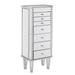 Everly Quinn Silver Mirrored Jewelry Armoire, Crystal in White | 42.25 H x 18 W x 13.5 D in | Wayfair 9D14E5B080B94A87857550804C4A62BA