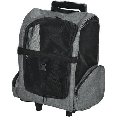 Pawhut Hundetransporttasche, Haustierrucksack, 2-in-1-Design, ausziehbarer Griff, Seitentaschen,