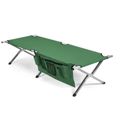 Costway Folding Camping Cot Heavy-duty Camp Bed with Carry Bag-Green