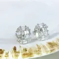 Boucles d'oreilles en cristal Zircon pour femmes bijoux de luxe mode 925 argent blanc Vintage