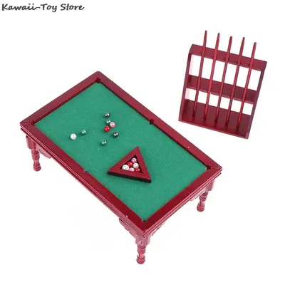 Table de Billard Miniature en Bois de 15x10x6cm 1 Ensemble Maison de Course Meubles en Beurre