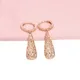 Boucles d'oreilles goutte d'eau évidées pour femmes or rose 14 carats boucle d'oreille longue