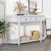 Wooden Console Table with Open Style Shelf and 2 Drawers