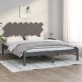 Doc&et² - Cadre de lit Gris 140x190 cm Bois massif - Gris