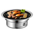 Dcenta Charcoal Grill Non-stick Korean Barbecue Grill Portable Stainless Steel BBQ Charcoal Grill Stove for Outdoor Camping Cooking