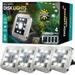 Bell + Howell Solar-Powered Disk Lights - Outdoor Path Lights with 8 LED Bulbs Stainless Steel Square Design - 4PK