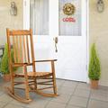 UBesGoo Rocking Chairs for Living Room Lawn Yard Wood Rocker Sturdy Frame Outdoor Indoor Original Color Brown