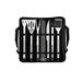 12PCS Stainless Steel BBQ Tools Set Grill Spade Brush Cutter Tweezer Barbecue Tools with Bag for Picnic Camping (Black)