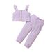 Girls Vest Tops+Pants Toddler Sleeveless Solid Sports Baby Outfits Girls Outfits&Set Streetwear Outfits For 3-4 Years