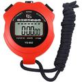 stop watches Sports Stopwatch Timer Lap Split Digital Stopwatch with Clock Calendar Alarm Shockproof Stopwatch Red