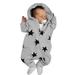 Baby Zipper Stars Outfits Hooded Girls Romper Print Boys Jumpsuit Girls Outfits&Set Streetwear Outfits For 18-24 Months