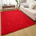 TWINNIS Shaggy Fuffly Area Rugs Super Soft Kids Carpet for Bedroom Living Room Nursery Room 3â€™x5 Red