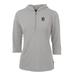 Women's Cutter & Buck Gray Detroit Tigers Virtue Eco Pique 3/4 Sleeve Half-Zip Pullover Hoodie