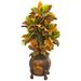 Nearly Natural 44 Croton Artificial Plant in Decorative Planter(Real Touch)