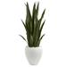 Nearly Natural 3.5 Sansevieria Artificial Plant in White Planter