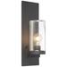 Indie; 1 Light; Wall Sconce; Textured Black Finish w/ Clear Seeded Glass