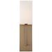 Vesey; 1 Light; Wall Sconce; Burnished Brass Finish with White Linen Shade