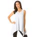 Plus Size Women's Handkerchief-Hem Tunic Tank by Roaman's in White (Size 3X) Long Shirt