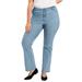 Plus Size Women's Curvie Fit Bootcut Jeans by June+Vie in Light Blue (Size 18 W)