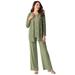 Plus Size Women's 3-piece Lace Jacket/Tank/Pant Set by Woman Within in Sage (Size 22 W)