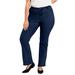 Plus Size Women's Curvie Fit Bootcut Jeans by June+Vie in Dark Blue (Size 20 W)