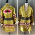 Free People Jackets & Coats | Free People Native Blanket Belted Jacket Euc Size S/M | Color: Green/Pink | Size: S/M