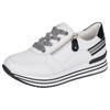 Plateausneaker REMONTE, Damen, Gr. 40, schwarz-weiß (weiß, schwarz), Leder, sportlich, Schuhe, mit Wechselfußbett, Freizeitschuh, Halbschuh, Schnürschuh, Topseller