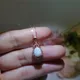 Collier en pierre d'opale blanche pour femme pendentif goutte d'eau Delicat or rose tendance