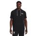 Under Armour Men's Rival Terry Short Sleeve Hoodie (Size S) Black/Onyx White, Cotton,Polyester