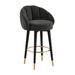 TOV Furniture Myla Salmon Swivel Counter Stool Wood/Upholstered/Velvet in Black | 39.6 H x 23 W x 22.5 D in | Wayfair TOV-D68244