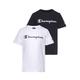 T-Shirt CHAMPION "2Pack Crewneck - für Kinder" Gr. S (128/134), schwarz-weiß (schwarz, weiß) Kinder Shirts T-Shirts