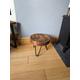 Chunky Round Milking Stool/ Side Table, with Steel Hairpin Legs| Reclaimed Wood| Rustic