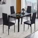 Ivy Bronx Britz 5-Piece Dining Set including Dining Table w/ 4 Chairs Upholstered/Glass/Metal in Black/Gray | 29.53 H x 27.6 W x 47.3 D in | Wayfair