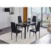 Ivy Bronx Britz 5-Piece Glass Top Dining Set Glass/Upholstered/Metal in Black/Gray | 29.53 H x 27.6 W x 47.3 D in | Wayfair