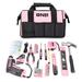 DNA Motoring 44 Piece Household Home Repairing Tool Set & Canvas Storage Bag (Pink) Plastic | 13.8 H x 9 W x 8 D in | Wayfair TOOLS-00205