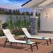 Latitude Run® Shiner Outdoor Lounge Chair Set Aluminum Patio Chaise Lounger w/ Side Table & Pillow Metal in White | Wayfair