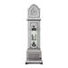 Grandfather Clock with 1 Storage Cabinet and Faux Diamonds, Silver