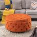 29.5" Wide Velvet Tufted Round Ottoman With Storage