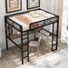 Black Full Size Loft Metal&MDF Bed with Long Desk and Shelves, 78''L*56.3''W*71.6''H, 120LBS