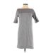 Gap Casual Dress - Shift: Gray Stripes Dresses - Women's Size Small