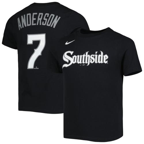 Vorschule Nike Tim Anderson Schwarz Chicago White Sox City Connect T-Shirt mit Namen und Nummer