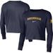 Women's Nike Navy Michigan Wolverines 2-Hit Cropped Long Sleeve Logo T-Shirt