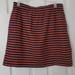 J. Crew Skirts | J. Crew Linen Striped Skirt Navy & Red 12 Euc Elastic Waist Pockets | Color: Blue/Red | Size: 12