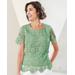 Draper's & Damon's Women's Garden Lace Top - Green - PM - Petite