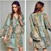 Anthropologie Dresses | Anthropologie Floreat Green Paisley Amelia Silk Kimono Dress Euc | Color: Gold/Green | Size: 0