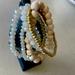 Anthropologie Jewelry | Beaded Bracelet | Color: Blue/Cream | Size: Os